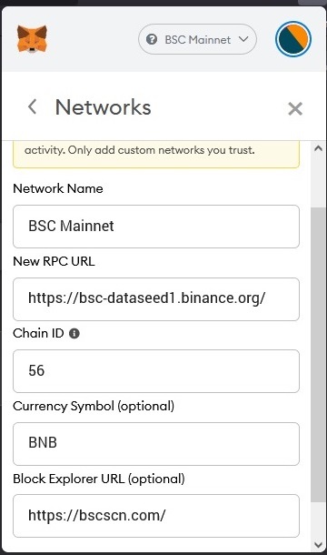 آموزش اتصال شبکه BSC به کیف پول Metamask
